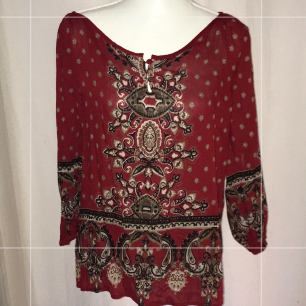 Red boho top NWT Angie